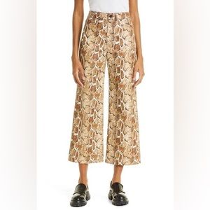 Proenza Schouler White Label Faux Leather Snakeskin Print Culottes - Size 8